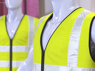 Mannequin with Yellow Hi Vis Safety Vest 3D model