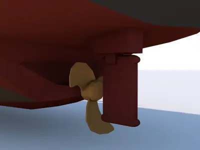 Gas Carrier Tanker Ship Low-poly 3D model
