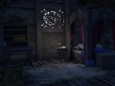 Medieval bedroom 3D model