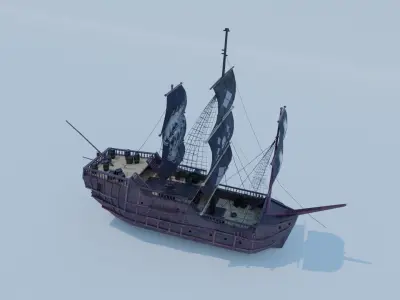 Sea Pirate Ship 3D model -  Low-poly 3D model Low-poly 3D model