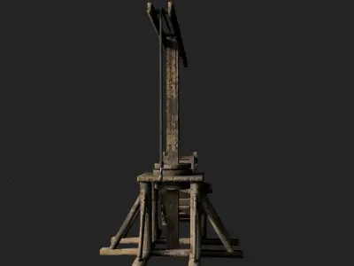 Medieval Treadwheel Crane Low-poly 3D model purchase