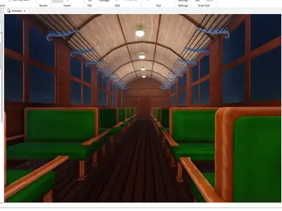 Mugen Train inside - Demon slayer 3D model Low-poly 3D model