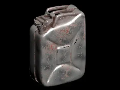 Metallic gas canister v2 3D model