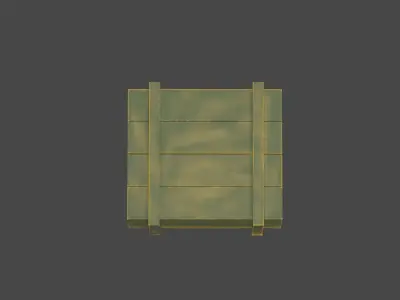 Box low poly wooden Low-poly 3D model