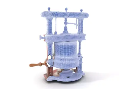 Vintage Printing Press model pack Low-poly 3D model