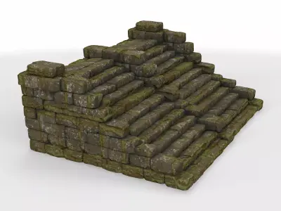 staircase ancient 01  3D model