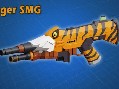 Tiger SMG Game Ready 3D Model Low-poly 3D model