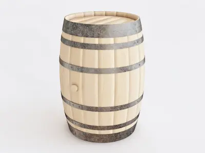 barrels and buckets 3D model