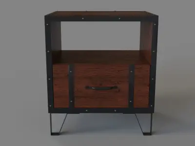 Carbon Loft Flinders Vintage Walnut Industrial End Table 3D model