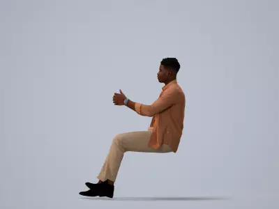 00171Raymond009 - Adult Black man sitting casually in car 3D model