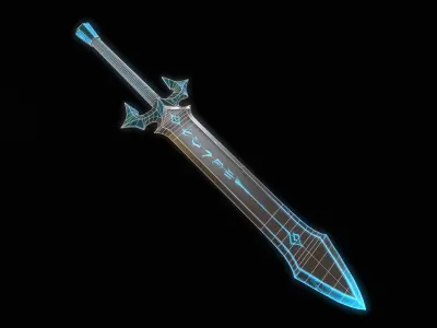 Runic greatsword Low-poly 3D model purchase