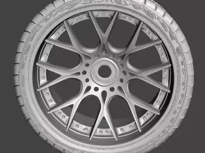 Sports WheelAnd Tire - Alu Felgen 3D print model