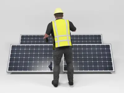 Solar Installation Low-poly 3D model