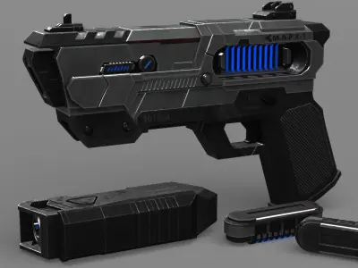 Sci Fi Plasma Pistol concept 3D model