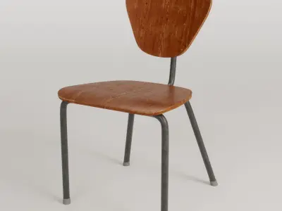 Vintage Wooden Chair 3D model