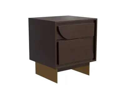 Mango Wood Bedside Table Low-poly 3D model