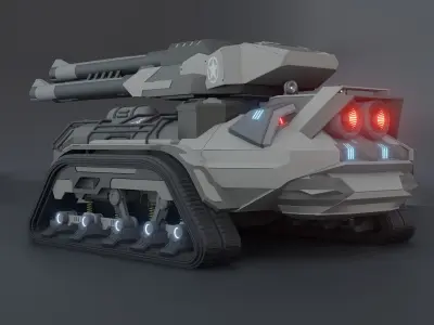 Game tank modal Low-poly 3D model