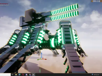 3D Cifi Turret and Spider Tank 3D model