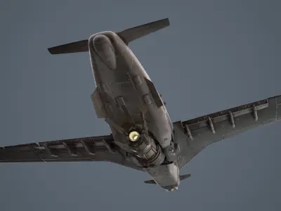 scifi-model531 old airplane flying in sky 3D model