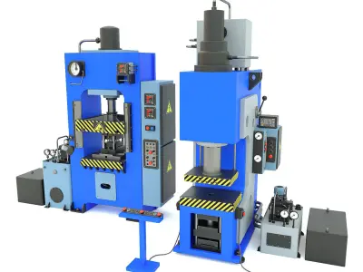 Industrial machine tool hydraulic press D2430 and PYE250A 3D model