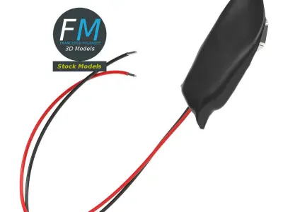 9v snap on battery clip connector 3D model