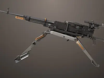Machine Guns 05 All PBR Unity UE Textures Included Low-poly 3D model