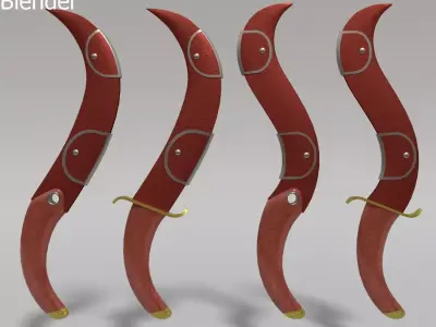 Curved Dagger Free low-poly 3D model