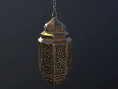Vintage Lantern PBR Game Ready Low-poly 3D model