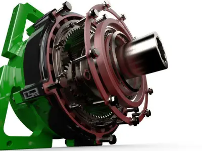Planetary gearbox scifi  gear 3D model