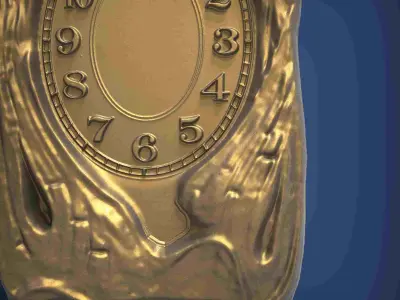 Carved clock for 3D printing and CNC 3D print model 26