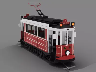 OLD TRAM  Low-poly 3D model purchase