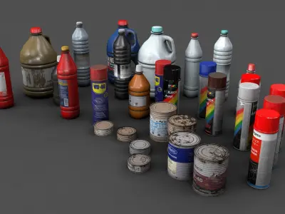various container Low-poly 3D model