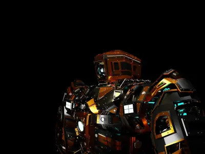 War mech low poly and realistic mixed Low-poly 3D model