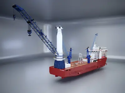 Crane Ship Used 3D model