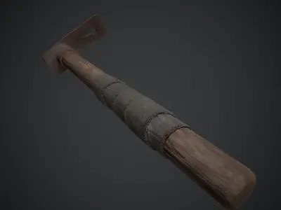 Dirty Rusted Old Hammer  Low-poly 3D model