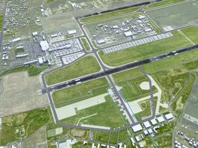 Bucharest Henri Coanda Airport 15km Low-poly 3D model