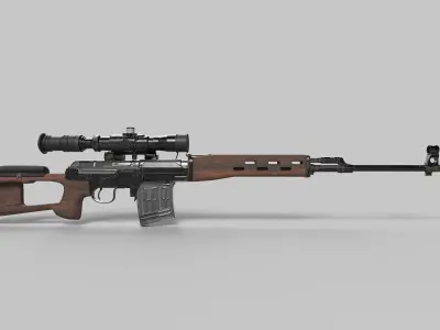 SVD - Dragunov Sniper Rifle Low-poly 3D model