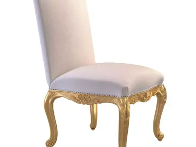 French Louis XV Style Giltwood Dining Classic Antique Chairs 3D model