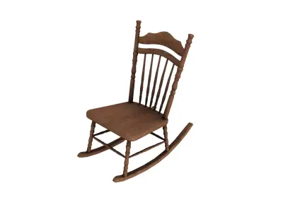 Antique Rocking Chair Low-poly 3D model