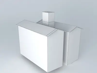 House building with two windows and roof Free 3D model