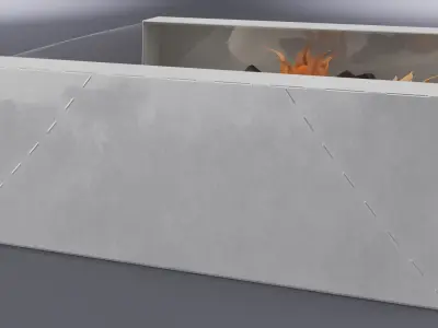 Transparent Window Box with Minimalist Cake with Physalis 3D model