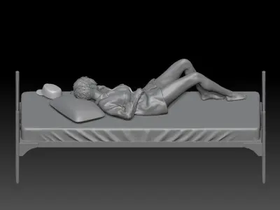 WAKE UP MILITARY GIRL 2 3D print model