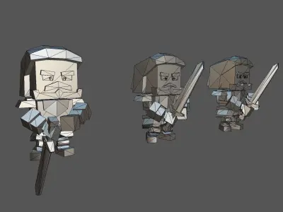 Hero JonSnow Low-poly 3D model