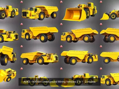 AD63 - WX18H Underground Mining Vehicles 2 in 1 3D Model Pack