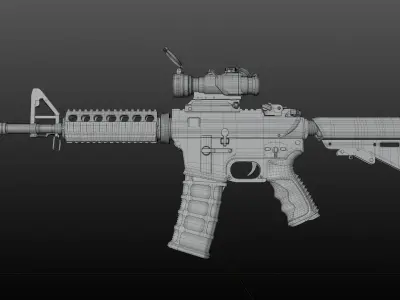 M4 assault rifle Low-poly 3D model get