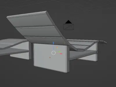 Pool Chair 3D Model - Blender Cycles Render Low-poly 3D model