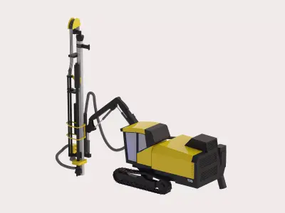 Drill Rig Construction T35 Low-poly 3D model