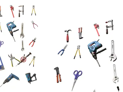 Workshop Tool Pegboard Low-poly 3D model