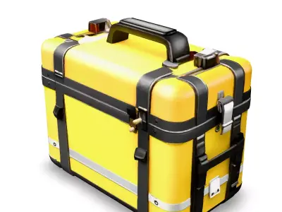 HighTech Yellow Storage Case Low-poly 3D model
