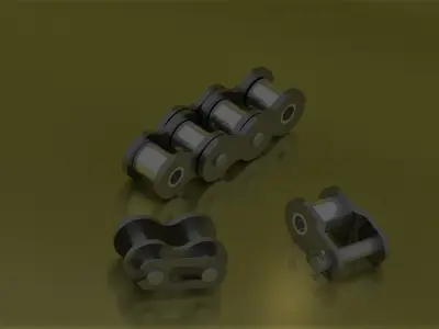Roller chain rs 60 and link 3D model